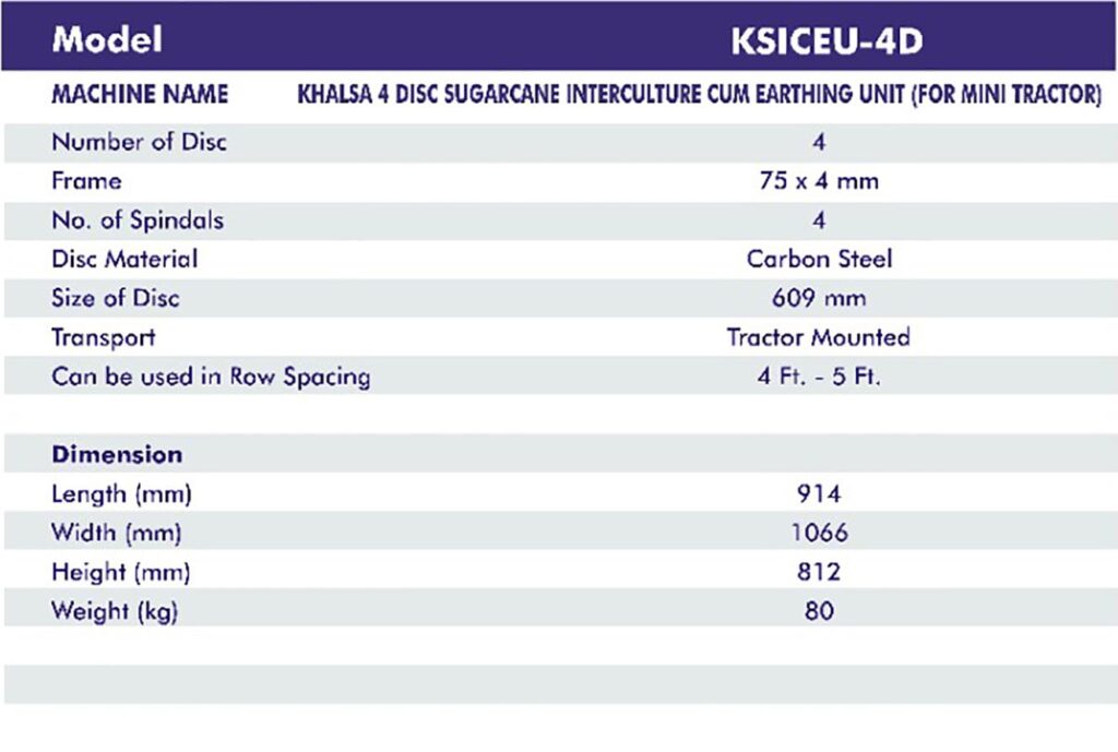 4 Disc Interculture - Khalsagro - Punjab Engineers